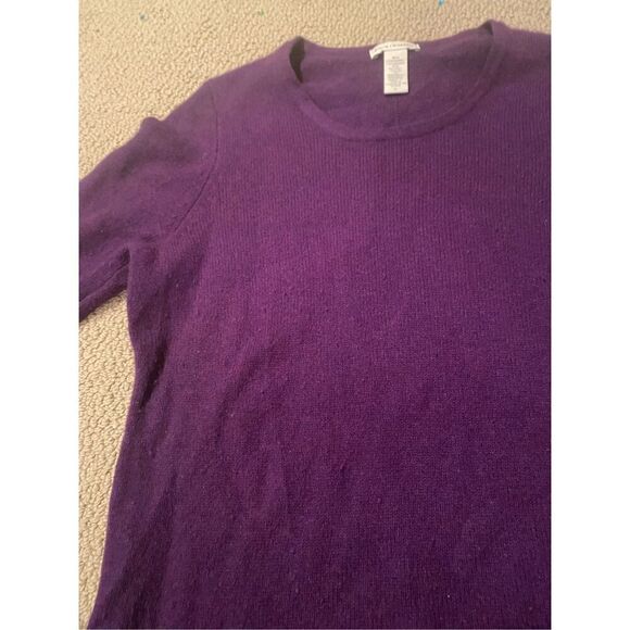 White+Warren Cashmere Plum Purple Sweater size LARGE - Picture 3 of 3